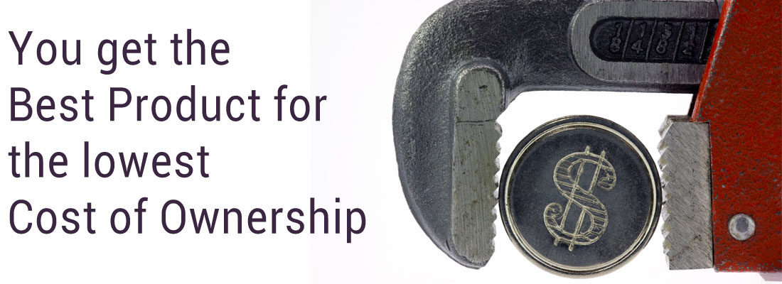 You Get the Best Product for lowest Cost of ownership